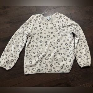Elle Cream and Gray Animal Print Sweater